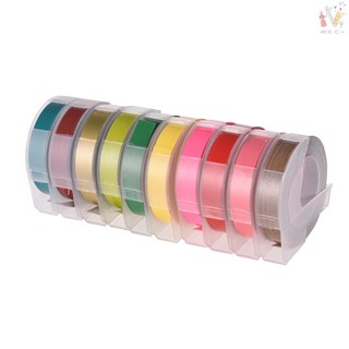 *IN STOCK 3D Plastic Embossing Label Tape Refill for DYMO 12965 1610 Label Maker with 3/8 Inch * 9.8 feet, 10 Roll (Random Color Delivery)