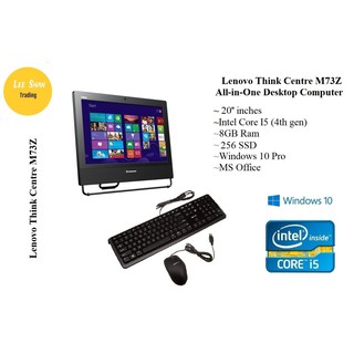 Lenovo ThinkCentre M73z 20in AlO PC - Intel Core i5-4th Gen 8GB RAM 256GB SSD Win 10 Pro MS office( Refurbished)