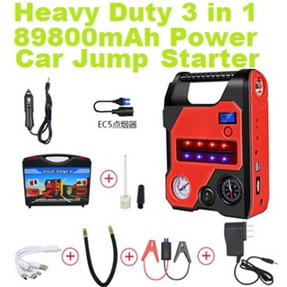 Heavy Duty 3 in 1 89800mAh Power Bank Car Jump Starter Battery Charger Buster Powerbank Super Big DIG CHARGER LED DISPLA