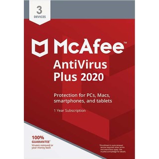 McAfee Antivirus PLUS 2021 - 3 PC 1 Yr