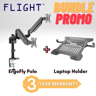 [BEST SELLING BUNDLE] LCD Pole Plus Dual Monitor Arm with Laptop Holder Dual Vesa Mount With 2xUSB! Swivel Screen
