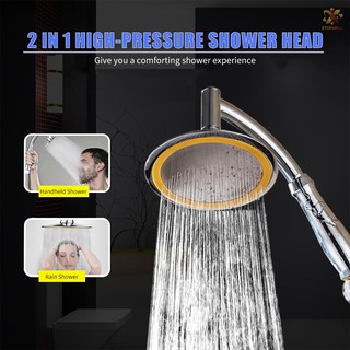Ready✔E&T High Pressure Shower Head 6 Inch Rain Handheld Showerhead G1/2 360°Rotatable Adjustable Bathroom Rain Shower Head Spray Showerhead Bath Handheld Shower Head Replacement