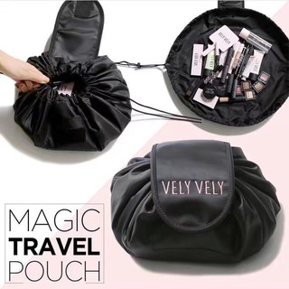 Vely Large Capacity Drawstring Bag Bunched Acceptor Bag Lazy Makeup Bag