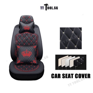 Car seat cover Four Seasons Universal Crown Special Fabric Linen Seat Fully Surrounding Car Cushion Cover YGgt (1)