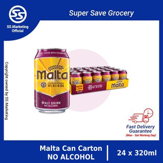 [Super Save] Malta Malt Can with NO ALCOHOL (320ml x 24) 1 Carton