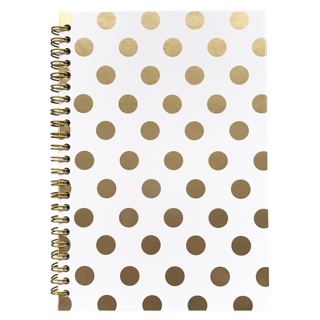 Lunarbay A5 Gold & Rose Gold Spiral Notebook - Metallic Pastel Watercolour Set