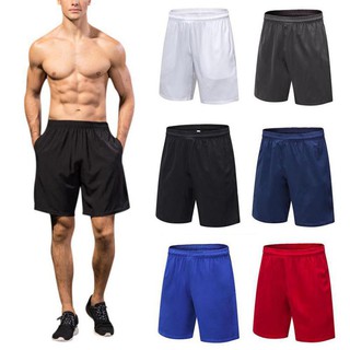 Men Summer Quick Dry Breathable Solid Color Sport Shorts