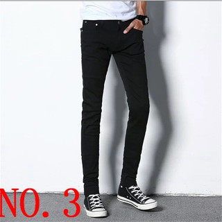 Men's Skinny Stretch Jeans Long black Pant Denim Seluar ready stock (7)