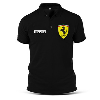 Men's T-shirt Ferrari sports car collar Polo shirt cotton print large_h12