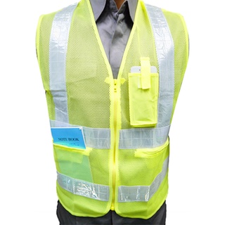 **Ready Stock In Singapore**3 Pocket Zip Type White Reflective Safety Vest LTA Standard Breathable Wearable Mesh