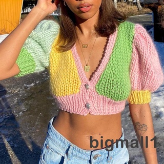 BIGMALL-Women´s High Quality Fashion Street Oversized Knitted Vest Sweater Retro Casual Lapel Sleeveless Chic Tops