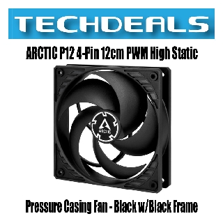 ARCTIC P12 4-Pin 12cm PWM High Static Pressure Casing Fan - Black w/Black Frame