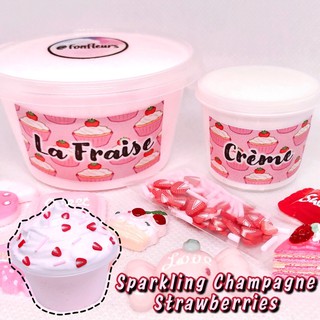 Fonfleurs La Fraise Strawberry DIY Butter Slime Set 5oz Toy Sparkling Champagne Strawberries Scent