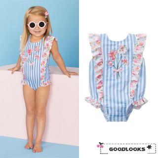 Beachwear Mermaid Girl Bathing 17Y Swimsuit Suit Swimwear Floral Baby HGL♪Toddler & (1)