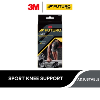 3M Futuro Ajustable Wrap Around Sport Knee Support, Black, 09039ENR, Support, Stiff, Weak, Injured Knees
