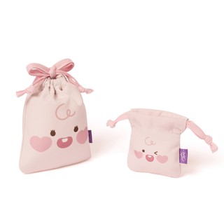 [KaKao Friends] TWICE Edition NAYEON’s Pink Apeach Items 1+1 Small, Medium Drawstring Pouch Set