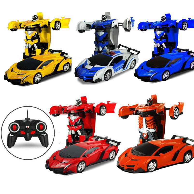 RC Car Wireless Sports Transformation Robot Models Deformation Truck(2 In 1）