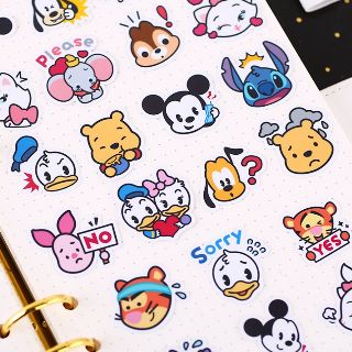 Disney Characters Winnie the Pooh / Mickey Mouse / Chip n Dale / Dumbo Scrapbook / Planner Stickers
