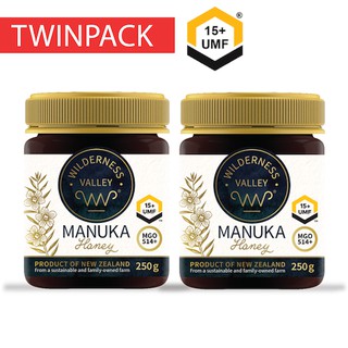 Wilderness Valley UMF 15+ TWIN PACK (250 gm x 2) Premium Raw Manuka Honey, New Zealand