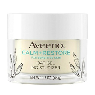 Aveeno Calm + Restore Oat Gel Facial Moisturizer for Sensitive Skin,Prebiotic Oat &Feverfew,Hypoallergenic,No Paraben,