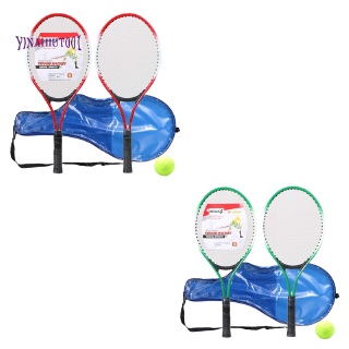 {Regail Set Of 2 Teenager'S Tennis Racket for Training Tennis Ferroalloy+Nylon Mesh Tennis String with Ball (Green)