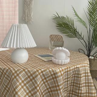 Fun Lab Institute💖Korean Blogger ins Retro Time Checked Tablecloth Pink Plaid Yellow Blue Cotton Background Cloth Simple All-Match Photo Props Shoot