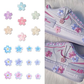 Colorful Self-adhesive Embroidery Cherry Patches Sticker Shoes Decor Badges Sticker Set Appliques on Shoes Bags