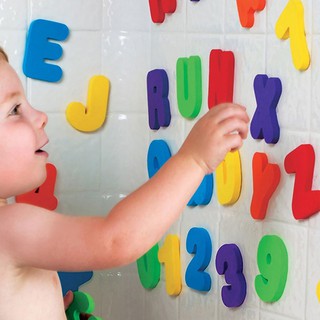 Baby Swimming Sponge Toy Letters/Numeral Play Floating Bath Pcs Tub 36 Foam