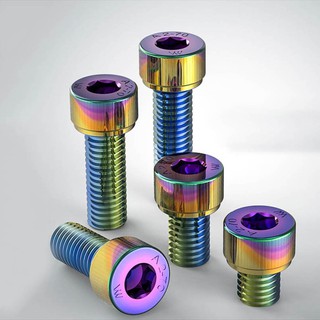 10PCS motorcycle modified universal 5mm hexagonal stainless steel fuel tank cap color screw (1)