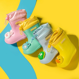 Toddler Infant Kids Baby Boys Girls PVC Rain Boots Waterproof Non-Slip Shoes aleasoon