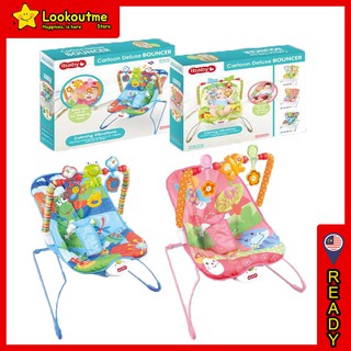 [Shop Malaysia] Lookoutme Ready Stock Baby Rocker Bouncer New Born Toddler Electric Music Chair With Safety Belt Bouncer for Baby