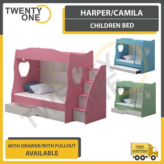 Twentyone Harper/Camila Series Children Bed(WITH DRAWER/WITH PULLOUT AVAILABLE)）