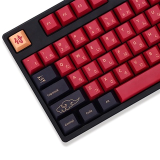 129 keys set Red Samurai PBT keycap Dye Sub Japanese Keycaps for For Cherry MX Switch Mechanical Keyboard