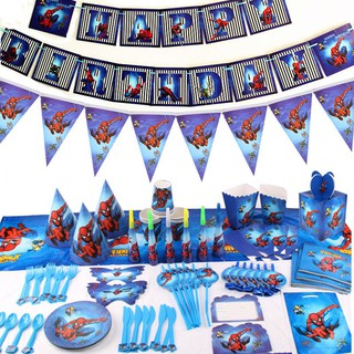New Spiderman Kids Theme Birthday Party Decor Supplier Boys Favor Tableware