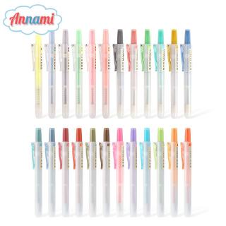 Annami 6Colors Highlighter Pen Set Marker Pen Color Pen Fluorescent Watercolor Drawing Pen Office School Supplies Stationery