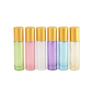YEANKIN 10ml Glass Essential Oils Pearl Colored Bottles with Removable Stainless Steel Roller Ball Empty Containers