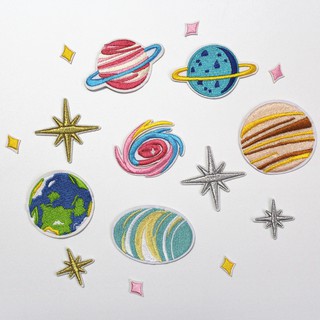 16Pcs Embroidery Outer Space Planet Sew Iron On Patch Badge Bag Clothes Fabric Applique DIY