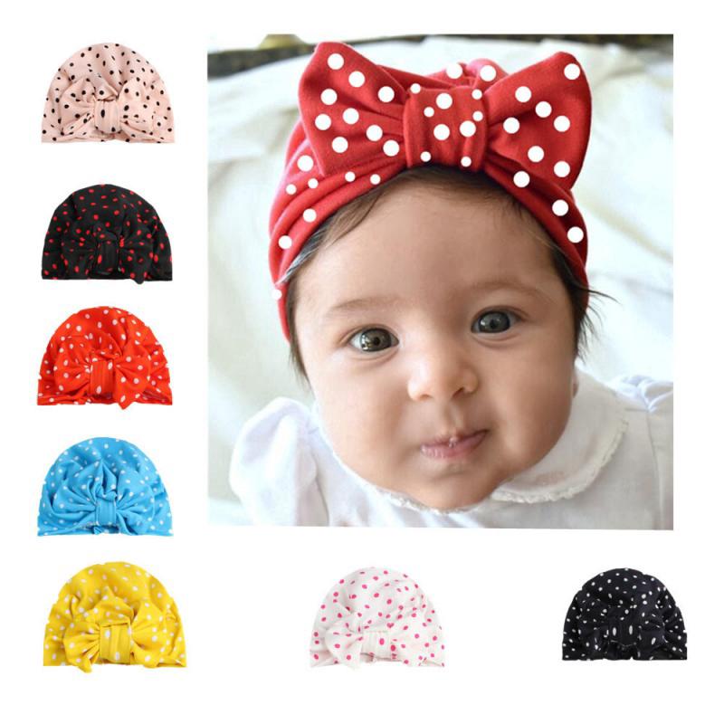 IU--Newbron Baby Star Print Soft Turban Knot Hat IU