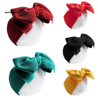 SPR_Solid Color Bowknot Cloth Elastic Hairband Baby Girl Headwear Headband Decor (1)