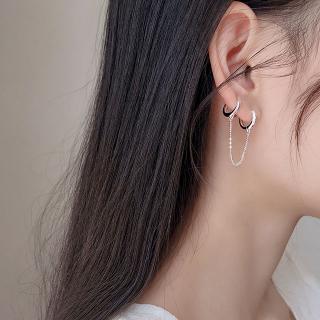 KPOP Earrings 1 Side Double Ear Hole Korean Fashion Simple Cool Style Earring