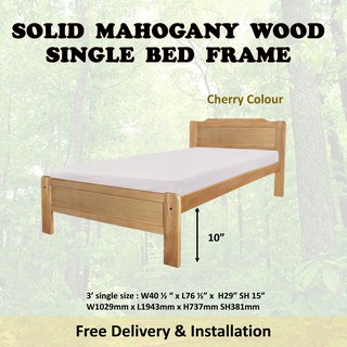 Henry Mahogany Solid Wooden Single / Super Single / Queen Size Bed Frame