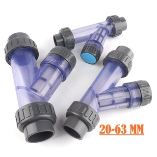 1pc Transparent UPVC Y-Type Filter Aquarium Fish Tank PVC Pipe Connector Irrigation Filters Garden Water Pipe Connectors