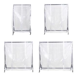 2J' Clear Waterproof Dustproof Zipper Clothes Rail Cover Clothing Rack Protective Bag Hanging Suit Outerwear Storage Disp