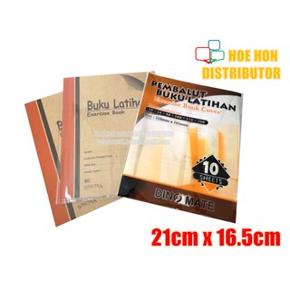 Transparent Plastic PVC Book Cover Wrap / Pembalut Buku Latihan 21cm x 16.5cm 20 sheet