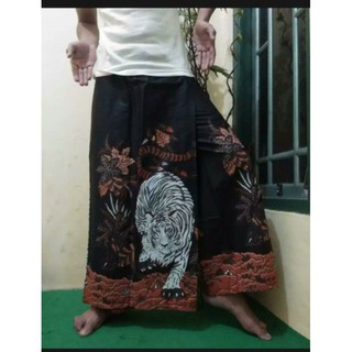 Adult Sarong Pants Orange Tiger Motif - Maiyah Sarong ~ Muslim Men 's Sarong