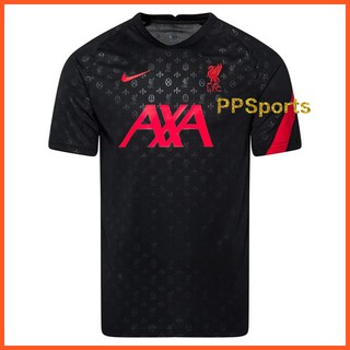 Top Quality Liverpool Training T-Shirt Breathe Pre Match - Black/Gym Red Grade: AAA Football Jersi LFC 2020-21