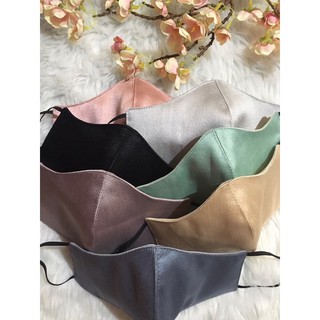 Matte textured structured satin masks - 3-ply, adjustable ear straps, inner cotton layer with filter pocket