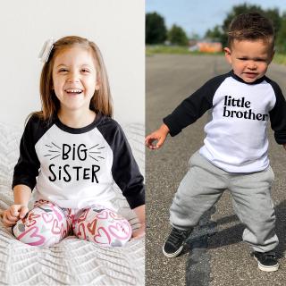 Summer Big Sister Little Brother Family Matching Toddler Kids Baby Boys Little Brother Long Sleeve Ralgan T Shirt Spring/autumn Clothes