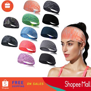 🔥 [SG Seller] Sports Band Women Men Yoga Head band Sport Athletic Headband Quick Dry Hair band for Running Sports Travel Fitness Elastic Wicking Workout Non Slip Headbands Headscarf fits Adult Kid for Running Jogger Yoga Hiking Travel Basketball Football