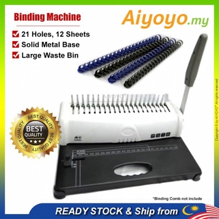 Comb Binding Machine Comb Binder Machine A4 Paper Puncher Binder Punch Document Heavy Duty Heavy Strong Cutter Office Sc